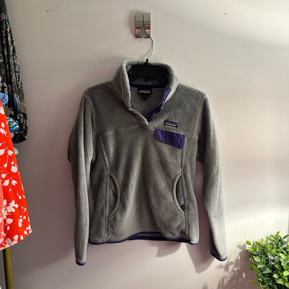 Patagonia Patagonia Snap T Fleece Pullover Sweater Polartec Gray Purple